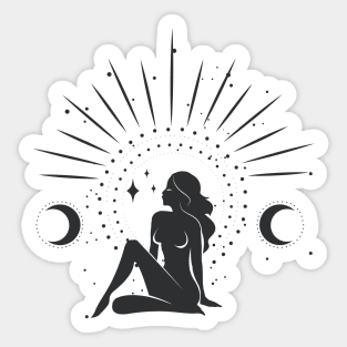 Sitting Sun Moon Goddess Sticker